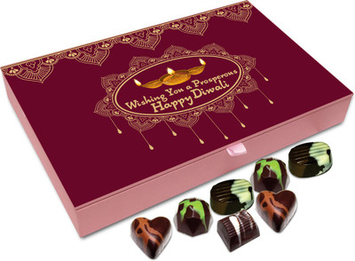 

Chocholik Diwali Sweets - Wishing You A Prosperous Diwali Chocolate Box - 12pc Truffles(144 g)