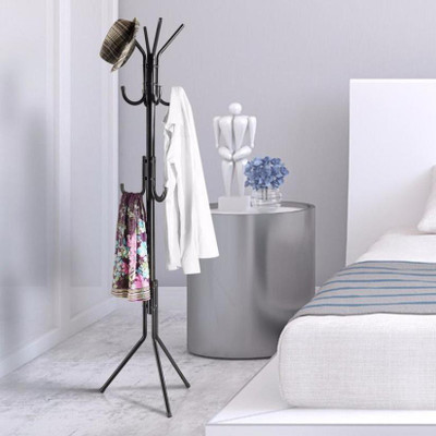 ShopyBucket High Quality & Real Wrought Iron Coat Rack Hanger Creative Fashion Bedroom for Hanging Clothes Shelves, Wrought Iron Racks Standing Coat Rack -(color as per availability) Stainless Steel Floor Cloth Dryer Stand(Black) available at flipkart for Rs.1799