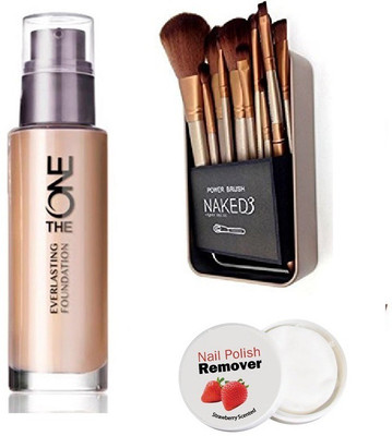 

Oriflame Sweden The ONE Everlasting Foundation-Fair Nude 30 ml with Imported Makeup Brush Set (12 Pcs)(Set of 3)