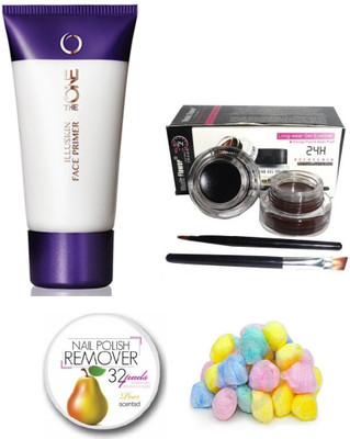 

Oriflame Sweden One Illuskin Oriflame Face Primer 30 ml with Music Flower 2 in 1 Long Wear Gel Eyeliner (Black + Brown)(Set of 4)