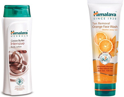 

Himalaya coca butter intensive body lotion, tan removal orange face wash(Set of 2)