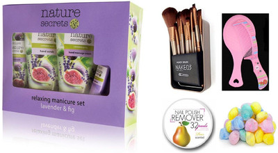 

Oriflame Sweden Nature Secret Manicure Kit 465 gm with Imported Makeup Brush Set (12 Pcs)(Set of 5)