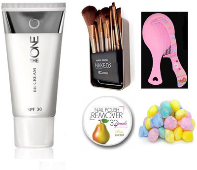 Oriflame Sweden The one BB Cream Foundation light SPF 30 with Imported Makeup Brush Set (12 Pcs)(Set of 5)