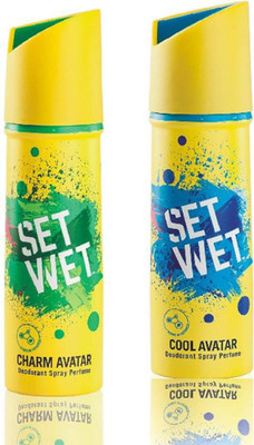 

Set Wet CHARM AND COOL AVATAR Deodorant Spray - For Men(140 ml, Pack of 2)