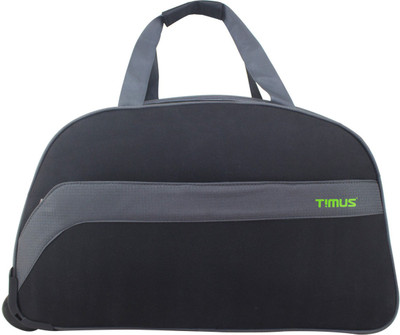 Timus BOLT 55 CM BLACK 2 WHEEL DUFFLE FOR TRAVEL-CABIN LUGGAGE Travel Duffel Bag (Black) Duffel With Wheels (Strolley) Timus BOLT 55 CM BLACK 2 WHEEL DUFFLE FOR TRAVEL-CABIN LUGGAGE Travel Duffel Bag (Black) Duffel With Wheels (Strolley)