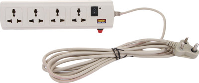 

sonica 4 Universal Socket & 1 Master Switch 1.5 Meters 3 core fully copper Lead Surge Protector 6 A Three Pin Socket