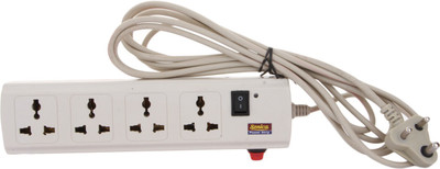 

sonica 4 Universal Socket & 1 Master Switch Longwire 3.5 meters 3 core Fully Copper Lead Surge protector 6 A Three Pin Socket