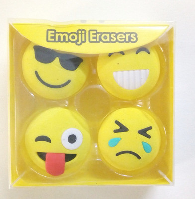 

GUBBAREY Emoji Eraser pack of 4 Non-Toxic Eraser(Yellow)