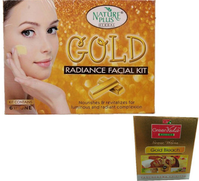 

NATURE PLUS HERBAL GOLD RADIANCE FACIAL KIT 330 g(Set of 6)