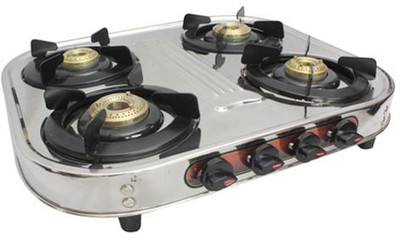 yallowchilli 02255 Stainless Steel Manual Gas Stove(4 Burners)