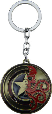

Skywalk 1 Pc Super Hero Golden The Avengers Captain America Shield Metal Hydra Color Keychain Key Chain