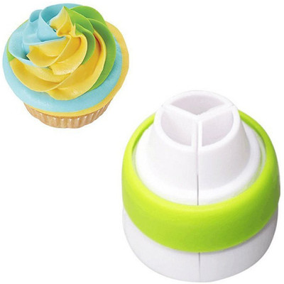 

SYGA 1 Pcs 3 Hole Icing Piping Bag 3 Hole Icing Piping Bag Russian Tricolor Converter Decorating Mouth Converter Green Kitchen Tool Set(Green)