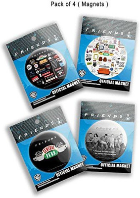 

Mc Sid Razz Official "Friends - Tv Series" Gift Set/Birthday Gift/Return Gift - Combo Pack Of 4 Fridge Magnets With Bottle Opener ( Infographic + Doodle + Central perk + Family ) , Licensed By Warner Bros, USA Fridge Magnet Pack of 4