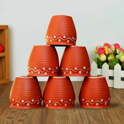 

Gallery99 Designer Handcrafted Kullad Ceramic(Brown, Pack of 6)