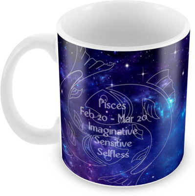 

VAMSUM PISCES ZODIAC SIGN Ceramic Mug(350 ml), Multicolor