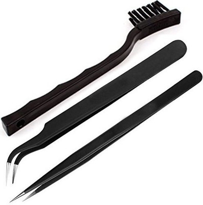 

Buyyart ESD Tweezers With ESD Brush Hand Tool Kit(3 Tools), Black