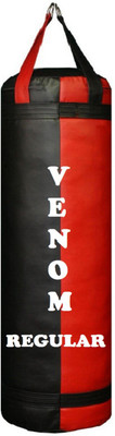 

Venom Regular 5.0 Feet Long, Synthetic Leather Material, Black and Red Color, Unfilled with Hanging Straps Hanging Bag(5.0, 60 kg)