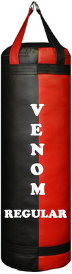 

Venom Regular 2.0 Feet Long, Synthetic Leather Material, Black and Red Color, Unfilled with Hanging Straps Hanging Bag(2.0, 24 kg)