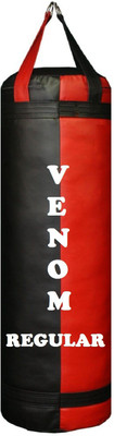 

Venom Regular 2.5 Feet Long, Synthetic Leather Material, Black and Red Color, Unfilled with Hanging Straps Hanging Bag(2.5, 30 kg)