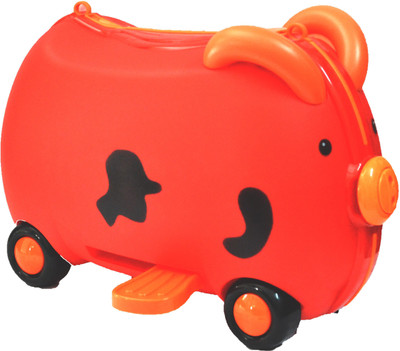 

Taaza Garam kids Kids Ride on Seat Suitcase Luggage Trolley Suitcase Toy Box with 4 wheels & Adjustable Pooling Strap -Gift Toy (Red)