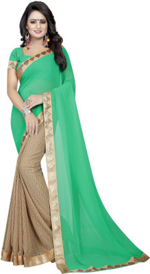 SVB Sarees Embroidered Bollywood Georgette Saree(Light Green)