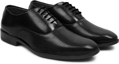 

BUWCH Men Formal Black Synthetic Leather Shoe Derby For Men(Black