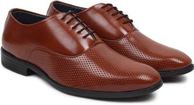 

BUWCH Men Formal Tan Synthetic Leather shoe Derby For Men(Brown