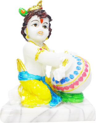 

FABZONE Marbel Look Lord Krishna Statue Hindu God Makhan chor/Laddu Gopal Sculputer Handicraft Idol janmashtami Decorative Spiritual Diwali Puja Vastu Showpiece Figurine - Religious Pooja Gift Item & Murti for Mandir / Temple / Home / Office Decorative Sh