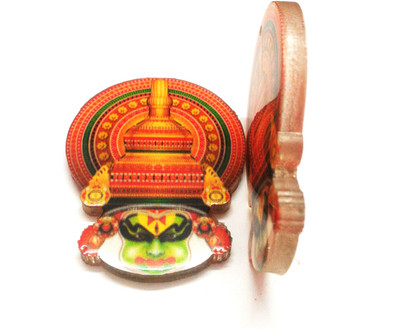 

keralashopee Kathakali Face Laser printed Acrylic Fridge Magnet (3 inches) Decorative Showpiece - 7.5 cm(Acrylic, Multicolor)