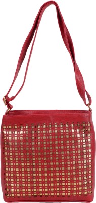 

Kandel London Women Casual Red Leatherette, PU, Cotton Sling Bag