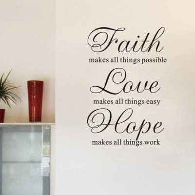 

Sophies  Faith Love Hope Without Transparent Base Sticker(Pack of 1, Black