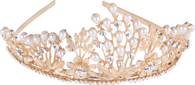 Pink Rose Crown(Gold, White, Pack of 1)