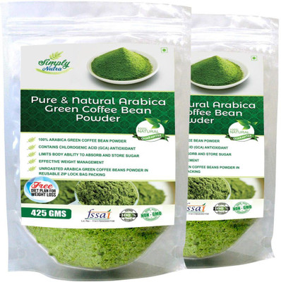 

Simply Nutra Green Coffee Beans Powder for Weight Loss 850Gm, Arabica Grade "A" Coffee Beans, Decaffeinated & Unroasted contains Chlorogenic Acid (GCA/CGA)(850 g)