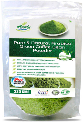 

Simply Nutra Green Coffee Beans Powder for Weight Loss 225Gm, Arabica Grade "A" Coffee Beans, Decaffeinated & Unroasted contains Chlorogenic Acid (GCA/CGA)(225 g)