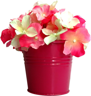 

HOB Pink Assorted Artificial Flower with Pot(5.9 inch, Pack of 1)