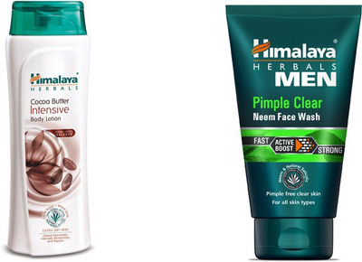 

Himalaya coca butter intensive body lotion, pimple clear neem face wash(Set of 2)