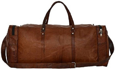 

echo (Expandable) 24”Leather Bag Vintage Handmade Brown Duffle Bag Travel Bag Square Duffle Bag use daily Travel Duffel Bag(Brown)