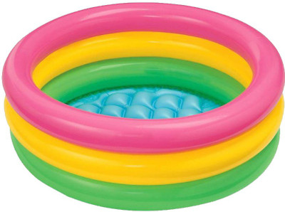 

Wellcare Fivefit Sunglow Round swimming pool Inflatable Pool (Blue, Red, Yellow)0002 Inflatable Pool(Black)