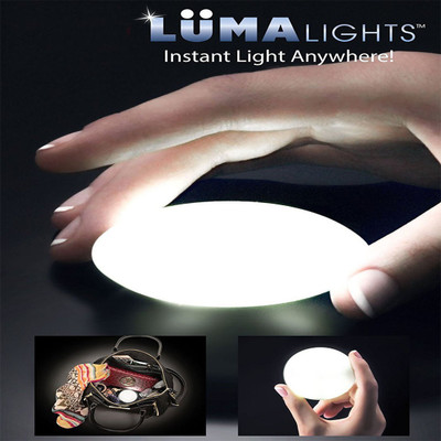 

PRO365 Luma Lights Motion-Activated Portable LED Lights Pods(2pc) for dark place drawer Table Lamp(7 cm, White)