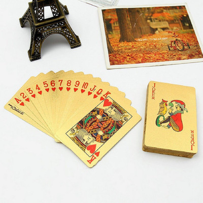 

VibeX ™ 24K Gold Foil Plated Playing Cards 100 Dollar Full Poker Deck Gift(Gold)