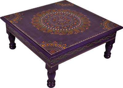 

Lal Haveli Indian Meenakari Work Wooden All Purpose Chowki(Purple, Pack of 1)