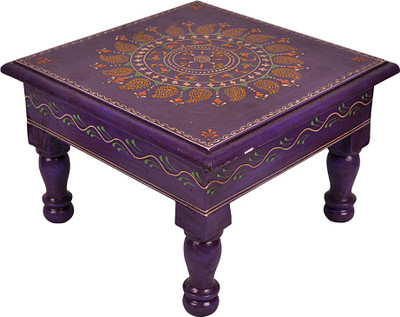 

Lal Haveli Handmade Rajasthani Meenakari Work Wooden All Purpose Chowki(Purple, Pack of 1)