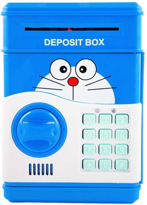 KT BROTHERS Doremon Electronic Piggy Bank/money locker/ATM Coin Bank Coin Bank(Blue)