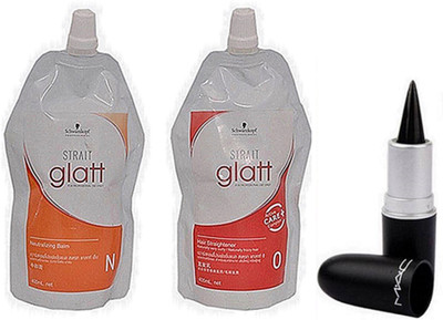 

Schwarzkopf Glatt Set Hair Straightening Cream & Mac Stick Kajal(Set of 1)