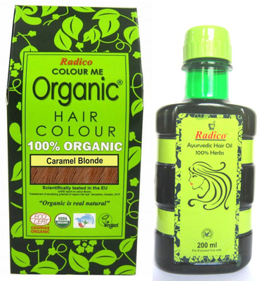 

Radico 100% Organic Caramel Blonde color With Ayurvedic oil(Set of 1)