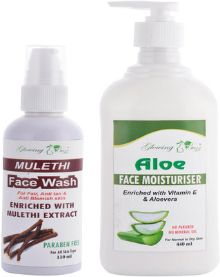 

Glowing Buzz Mulethi Face Wash and Aloe Moisturiser Moisturiser(Set of 1)
