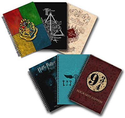

MC SID RAZZ A5 Notebook(Official "Harry potter" Gift Set/Birthday Gift/Return Gift - Combo pack of 6 , Triangle Notebook + House Crest 3 Notebook + Marauder's Map Notebook + Hogwarts 9 3/ 4 Notebook + Close up Notebook + Keys Notebook , Licensed by Warner
