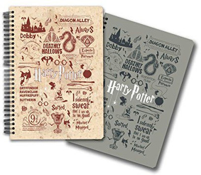 

MC SID RAZZ A5 Notebook(Official "Harry Potter" Gift Set Combo Pack Of 2, Infographic Red Notebook + Infographic Grey Notebook, Licensed By Warner Bros.USA, Multicolor, Pack of 2)
