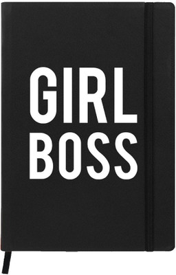 

Hamee A5 Notebook(Black PU Leather A5 Notebook with free Led Diya Multicolor Light Girl Boss, Black, Pack of 2)
