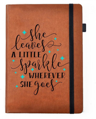 

Hamee A5 Notebook(Tan Brown PU Leather A5 Notebook with free Led Diya Multicolor Light She Sparkles, Brown, Pack of 2)